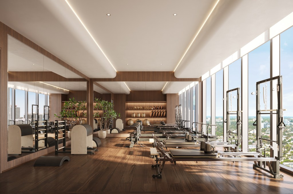 Rendering of a fitness center part of Faena Residences Miami, a condo project underway in Miami.