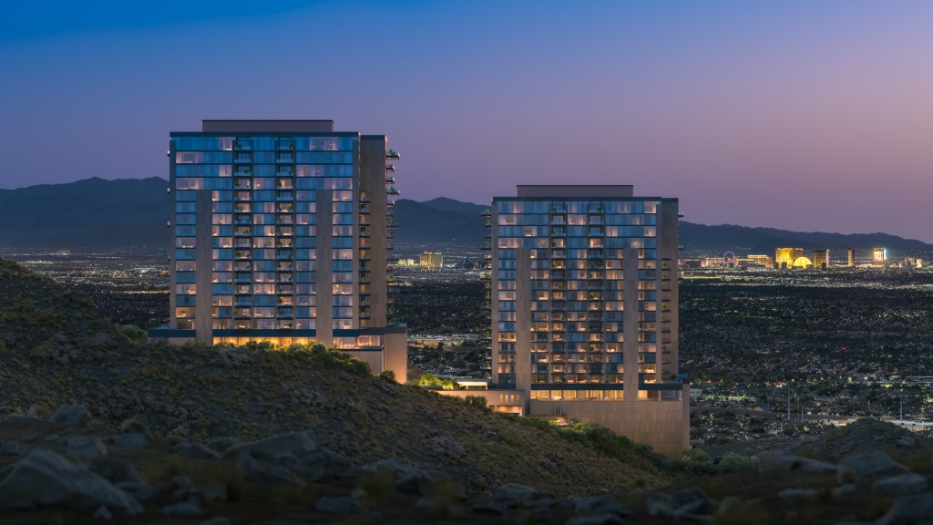 exterior rendering of two towers in Henderson, Nev.