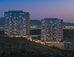 exterior rendering of two towers in Henderson, Nev.