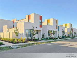 Outdoor shot of Tanzanite Homes, a 211-unit SFR and multifamily community in Sacramento, Calif.