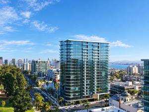 Aerial shot of 525 Olive, The Broe Group's new San Diego multifamily acquisition.